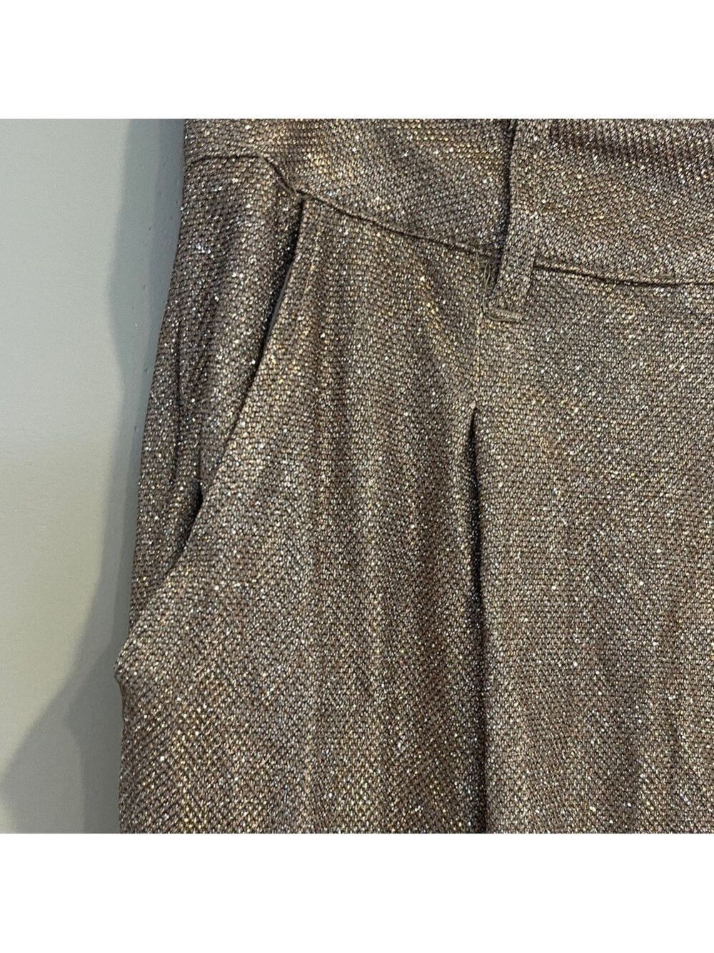 NWT Women's Wide Leg Glitter Trouser Pants - Wild Fable Copper Size 8 - Picture 7 of 11